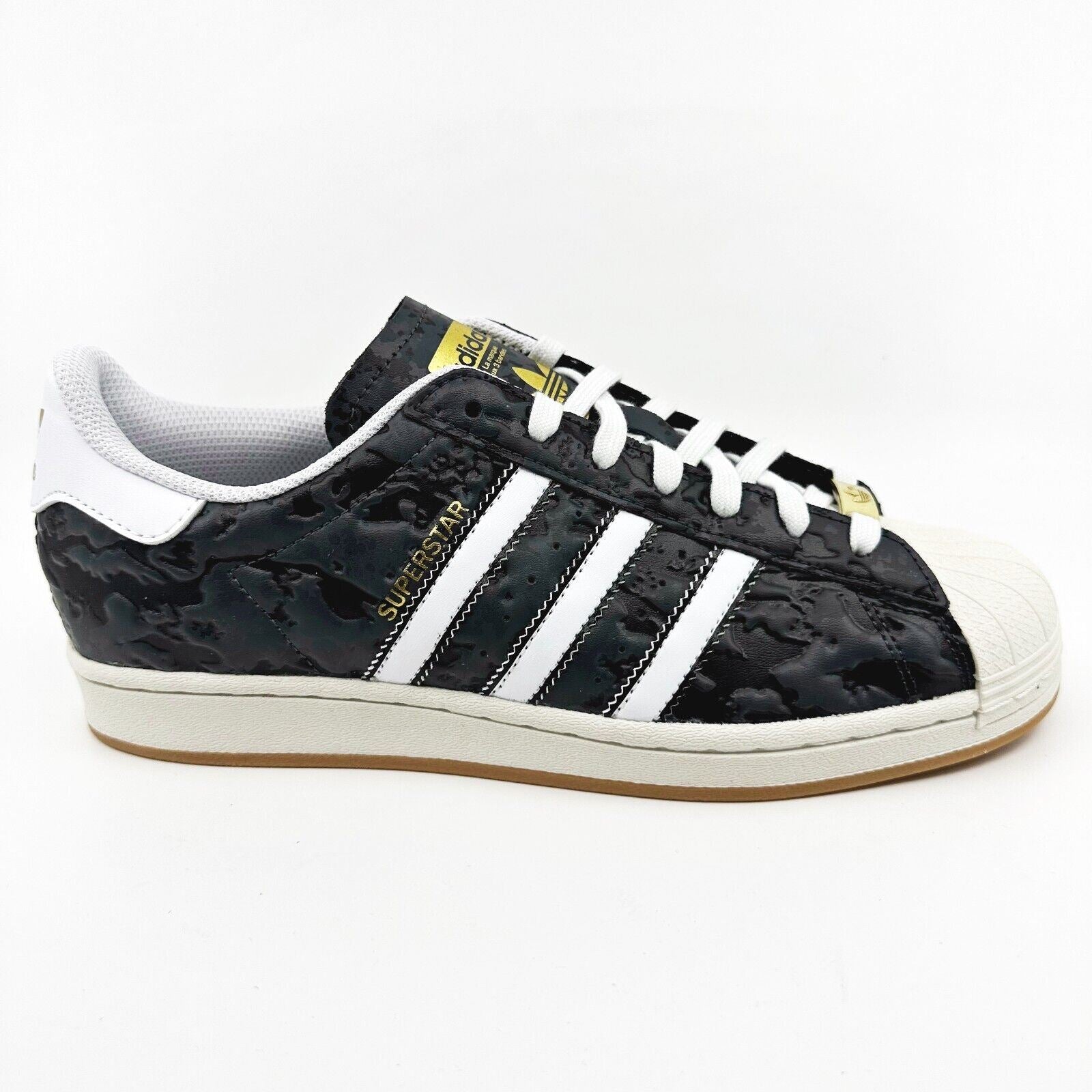 Adidas Originals Superstar Black White Gum Mens Sneakers IF7903 – Nifty ...